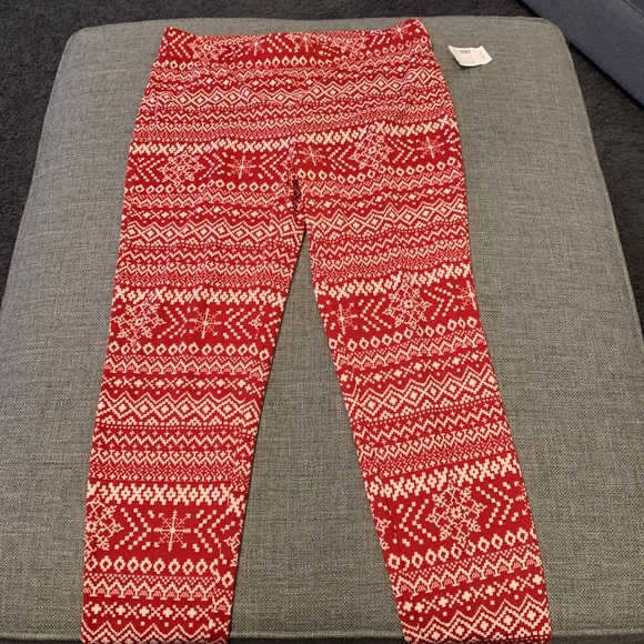 Red and cream leggings - Picture 3 of 4
